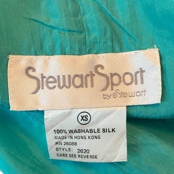Stewart Sport Outfit Set Aqua and Lavender Silk 4 Piece Size XS Vintage 80s - Picture 7 of 15